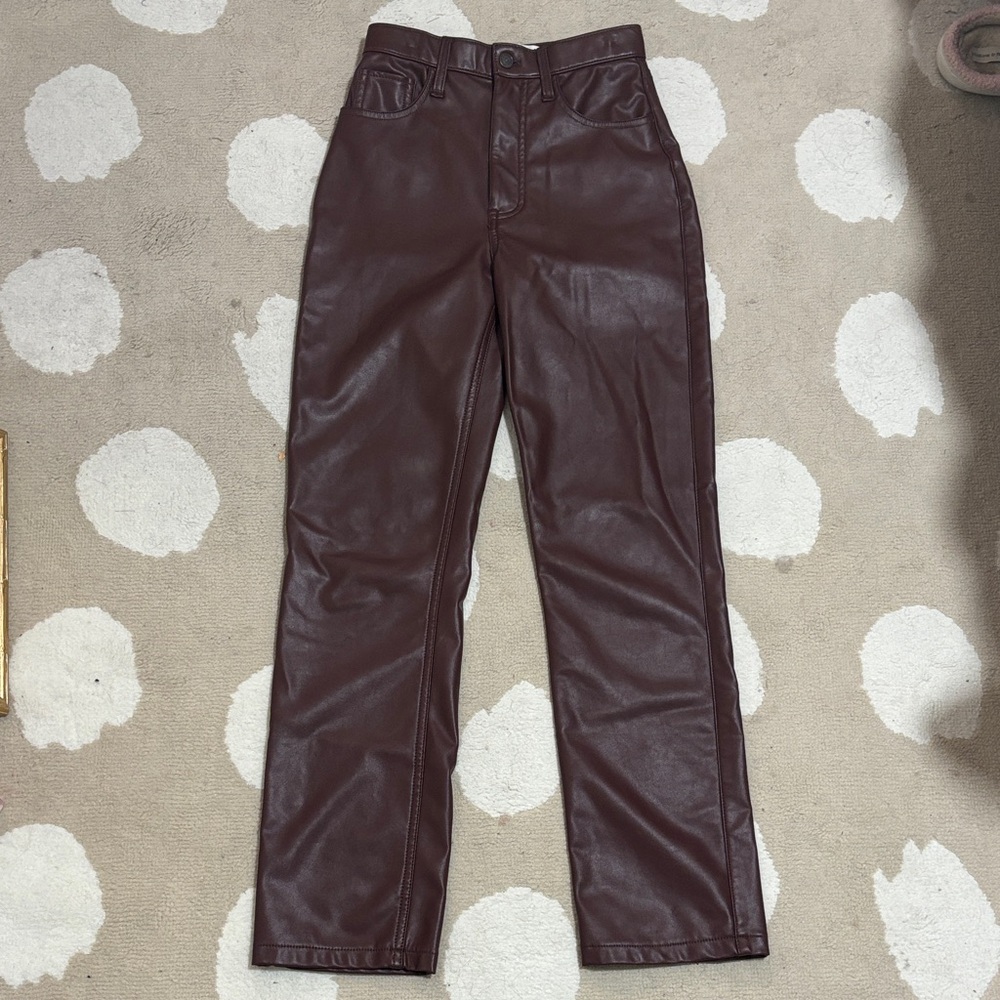 Abercrombie Brown Faux Leather Pants